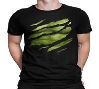 bulei The Big Green Man Chest Under Torn Unisex 100% Cotton Short-Sleeve T-Shirts Black XXXL