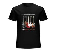 bulei You Can Never Have Too Many Guitars Simple Style Unisex 100% Cotton Short-Sleeve T-Shirts Black S