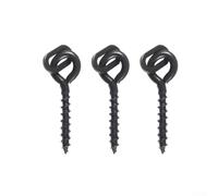 Bulevisiter 20 tornillos de cebo con anillo giratorio para pesca de carpa, aparejo de terminal flotante boilies, diseño de tornillo de aguja bloqueada, ganchos de cobre de 15 mm con negro mate (SKU)