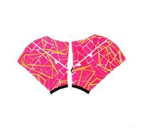 Bulevisiter Aletas de mano de natación para buceo y natación, guantes de nailon con diseño antideslizante transpirable, paleta ligera plegable para hombres y mujeres, 3 tamaños (rojo rosa, L L)