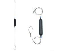 Bulevisiter Aparejo de gancho para pesca de lubina y carpa, aparejo de terminal resistente con ganchos de alto carbono 4# 6# 8#, línea de polietileno, giratorio para anillo y contrapeso - 30 g/40 g (4