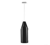 Bulevisiter Batidora de mano compacta a batería para uso en cocina, batidor eléctrico para espumar leche, batir huevos, construcción de acero inoxidable negro (negro)