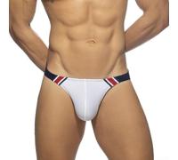 Bulevisiter Calzoncillos de natación para hombre, corte bikini de cintura baja, trajes de baño elásticos y transpirables de nailon y elastano, ropa de playa para natación, piscina, vacaciones (blanco