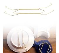 Bulevisiter Colgador de pared ajustable para platos, soporte de resorte invisible, juego de ganchos de alambre dorado (5 tamaños: 8/10/12/14/16 pulgadas), adecuado para redondos y cuadrados (16
