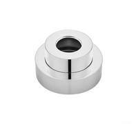 Bulevisiter Cubierta decorativa para cabezal de ducha y accesorios de tubería de agua, borde de cobre elevado ajustable de 7 x 7 cm, retráctil y grueso para renovación moderna del baño (plata)