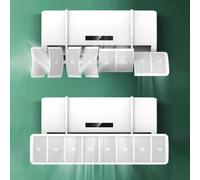 Bulevisiter Deflector de viento para aire acondicionado, 8 direcciones ajustable montado en la pared, diseño de algodón de filtro opcional, guía de flujo de aire antisoplado directo (filtro de carbono