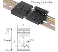 Bulevisiter Hebilla de riel DIN de aleación de aluminio de 35 mm para clip de riel guía C45, soporte de montaje seguro con chorro de arena de oxidación, paso de 5 agujeros de 20 mm para electricidad