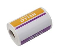 Bulevisiter Hello My Name Is Pegatinas, rollo de 300 etiquetas rectangulares para insignias de nombre para oficina, escuela, reuniones y fiestas, 3.5 x 2.25 pulgadas, colores surtidos (rojo,