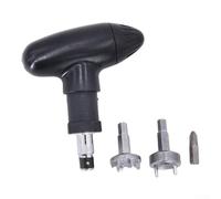 Bulevisiter Herramienta de llave de punta de acero inoxidable con mango de plástico para quitar e instalar tacos de plástico o metal, diseño compacto con almacenamiento, juego de 3 piezas