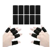 Bulevisiter Herramienta para atar hilo de pesca, mangas de dedo para uso con gancho y cordón, cunas protectoras de tela de punto, soporte elástico suave para las articulaciones, transpirable y (negro)