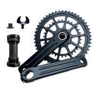 Bulevisiter Juego de bielas integradas huecas 34T/50T para brazo de manivela de 165 mm, compatible con velocidades 9/10/11, manivela de doble plato para carretera para bicicleta, plegable para