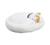 Bulevisiter Juguete de peluche realista de gato que respira, adorno electrónico simulado para decoración del hogar para sala de estar, dormitorio o escritorio, felpa suave con suave (gatos de orejas