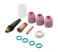 Bulevisiter Kit de 12 piezas para lentes de gas TIG con punta 17GL332 para boquillas de alúmina de 3/32 pulgadas, compatible con antorchas DB SR WP y soldadura refrigerada por aire y agua serie 17/18