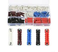 Bulevisiter Kit de fusibles de coche de 40 piezas para fusibles automotrices Torpedo, juego de tubos de fusibles tubulares de cabeza plana de 32 V CC con fusibles de cerámica de 5/8/16/25 amperios