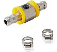 Bulevisiter Medidor de presión de combustible de acero inoxidable, adaptador de púas en T para líneas de combustible de 3/8 y 1/2, compatible con la mayoría de modelos de vehículos (B)