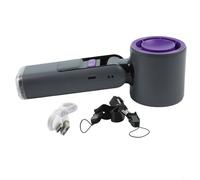 Bulevisiter Mini ventilador de mano con 100 ajustes de velocidad turbo, ventilador de refrigeración portátil alimentado por USB con pantalla digital para acampar al aire libre, viajes, picnic, hogar y