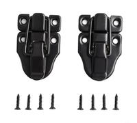 Bulevisiter Paquete de 2 cierres de pico de pato negro para armarios y maletas, cerraduras de palanca de hierro resistente con tornillos de montaje, ideal para uso frecuente en la organización del