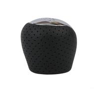 Bulevisiter PerCompatible con perilla de palanca de cambios de piel sintética foratada con acabado cromado manual de 6 velocidades compatible con i30 e ix35 interior actualización, negro, modelo