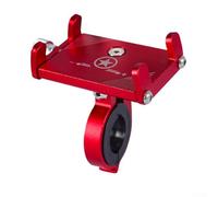 Bulevisiter Soporte de teléfono ajustable para manubrio de aleación de aluminio con compatibilidad de 65 a 95 mm de ancho, acabado anodizado resistente al óxido, sin obstáculos (rojo)