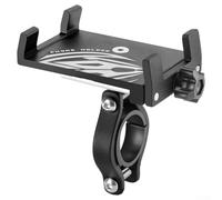 Bulevisiter Soporte de teléfono para motocicleta y bicicleta eléctrica, soporte de aleación de aluminio giratorio de 90° con bloqueo de cuatro garras, se adapta a teléfonos de 2.3-3.75 pulgadas
