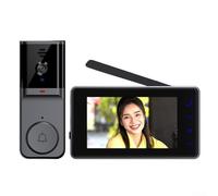 Bulevisiter Timbre de video inalámbrico, intercomunicador dúplex de 4.3 pulgadas, timbre de video inalámbrico, cámara inteligente de video HD