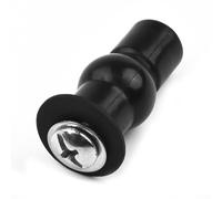 Bulevisiter Top Fix - Bisagra para asiento de inodoro con orificios de fijación para unidades de respaldo a pared, paquete de 3 tapones de goma con tornillos de acero inoxidable, negro y plateado