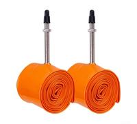 Bulevisiter Tubo interior ultraligero para bicicleta de montaña, material de neumático de 26 x 2.3-2.5 compatible con juegos de ruedas de freno de disco y llanta, válvula de 45 mm, naranja (26 x 1.9