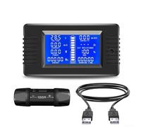 Bulevisiter Voltímetro de CC para batería, probador digital de capacidad de energía PZEM-015 con medición de impedancia, voltaje, corriente y energía, rango de 8-120 V CC, USB (100 A-2 m)