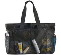 Bulex - Bolsas y bolsos de mano extragrandes para la playa, bolso malla XXL con bolsillos cremallera resistente, ligero plegable, transporte gran toallas, perfecto llevar todos los objetos familia