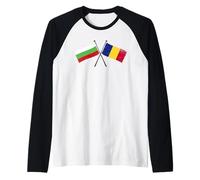Bulgaria Rumania Banderas Cruzadas Amistad Rumana Búlgara Camiseta Manga Raglan