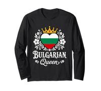 Bulgarian Queen Bulgaria Flag Proud Bulgarian Woman Manga Larga