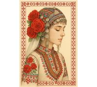 Bulgarian Rose Girl; A5 /6x9 inches / 120 Pages | Lined Hardcover Journal: A Celebration of Bulgarian Heritage and Beauty