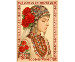 Bulgarian Rose Girl; A5 /6x9 inches / 120 Pages | Lined Notebook: A Celebration of Bulgarian Heritage and Beauty