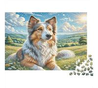 Bulgarian Shepherd Rompecabezas de Papel Pastor Australiano en Campo de Hierba con montañas, Set de Regalo Educativo y Actividad Relajante para Adultos 70x50cm/1000 Piezas
