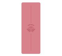 BulgurYe - Esterilla de yoga prémium de 5 mm de grosor, goma natural de poliuretano antideslizante con líneas de alineación para pilates, fitness, baile y gimnasio en casa (rojo rosa)