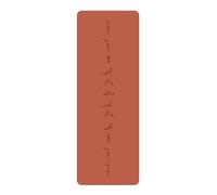 Bulgurye - Tapete de yoga para saludo al sol, 8 mm de grosor, goma natural de poliuretano antideslizante con líneas de alineación de postura para gimnasio en casa, pilates y yoga caliente (naranja