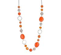 BULINLIN Collar largo de plata con cuentas para ella, cadena de suéter de cuentas de cristal, joyería de moda, regalo de cumpleaños para mujeres y madres, 90 cm, Plástico Resina Cristal, No es una