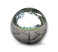 BULINO Bola de observación de jardín, Esfera de acero inoxidable de 350 mm, Espejo sin costuras, Plateada