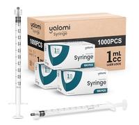 Bulk Case - Jeringa Luer Lock de 1 ml (sin aguja) | 1000 piezas (10 x 100) | Yalomi