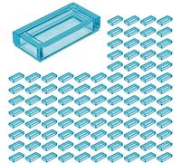 Bulk Legos: Transparent Light Blue 1x2 Tiles (100 pcs) by LEGO