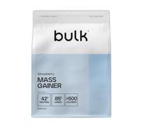 Bulk Mass Gainer, Batido de proteínas en polvo, Producto para ganar peso, Glutamina, Fresa, 2.5 kg, 18 dosis
