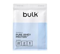 Bulk Pure Whey Proteína en Polvo, Strawberry, 2.5kg | 22g Proteína y 5g BCAA por ración, Batido de Whey Concentrado, Bajo en azúcar