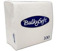 Bulky Soft Servilletas de papel suaves, 40 x 40 cm, 2 capas, color blanco, 100 unidades