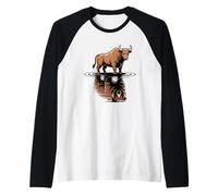 Bull Bear Reflection Mercado de valores Trader Camiseta Manga Raglan