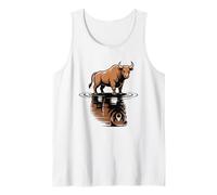 Bull Bear Reflection Mercado de valores Trader Camiseta sin Mangas