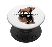 Bull Bear Reflection Mercado de valores Trader PopSockets PopGrip Adhesivo