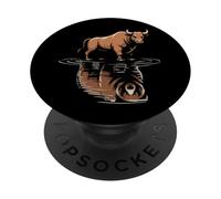 Bull Bear Reflection Mercado de valores Trader PopSockets PopGrip Adhesivo