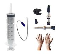 BULL BERNA Kit Dosificador Jeringuilla Liquido Tubeless + 2 Valvulas Presta y llave quita Obus