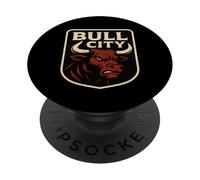 Bull City Durham NC 919 North Carolina Bull Head Hombres Mujeres PopSockets PopGrip Adhesivo