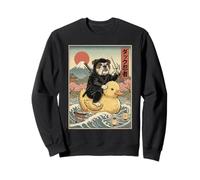 Bull Dog Ninja Japón Vintage Japonés Ukiyo-e Arte Sudadera